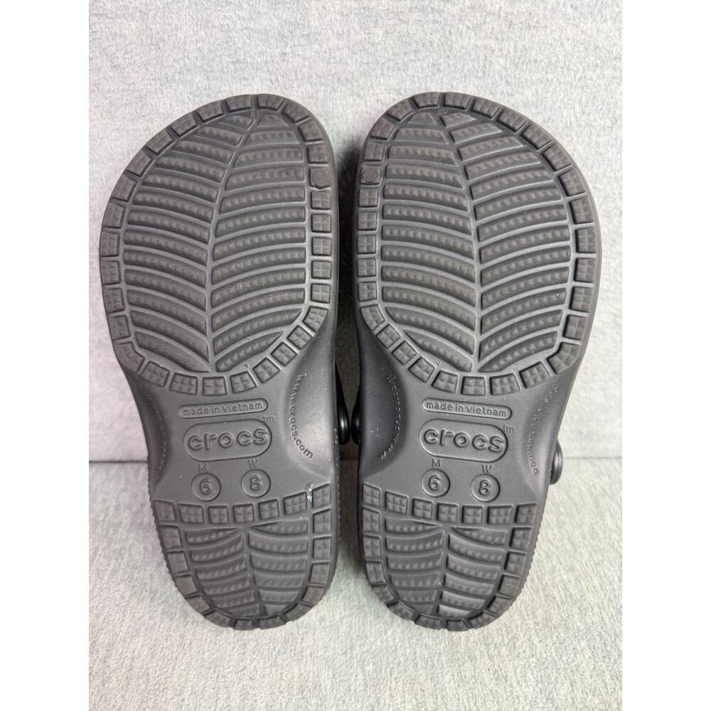 Crocs Classic Unisex Clogs Women's 8 Men's 6 Black Heel Strap Comfort Shoes - Picture 8 of 9